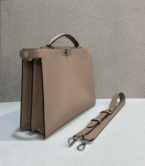Fendi Peekaboo ISeeU Medium Dove Gray leather bag 7VA529 - Default Title - View 3