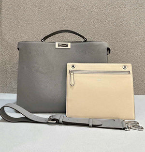 Fendi Peekaboo ISeeU Medium Gray leather bag 7VA529 - Default Title - View 1