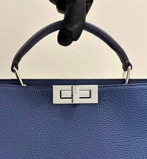 Fendi Peekaboo ISeeU Medium Navy Blue leather bag 7VA529 - Default Title - View 8