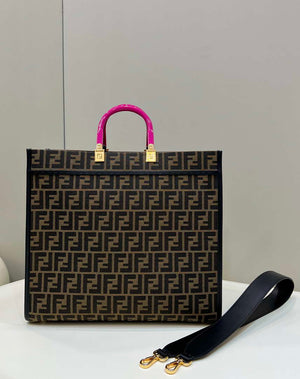 Fendi Sunshine Medium Tote Shoulder Bag 8BH386 Fendi X Versace Logo Green - Default Title - View 2