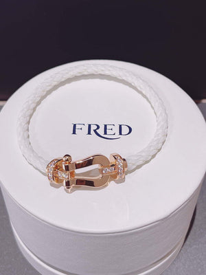 Fred FORCE 10 BRACELET Large model 18K yellow gold diamond paved F230021 - 1. Full diamond - View 6