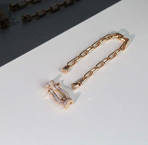 Fred FORCE 10 BRACELET XL model in 18k pink gold and diamonds F23004 - Default Title - View 3