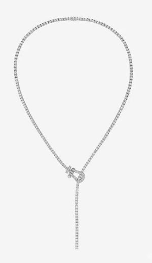 Fred FORCE 10 NECKLACE Small model in 18k pink gold and diamonds F23010 - Default Title - View 2