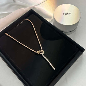 Fred FORCE 10 NECKLACE Small model in 18k pink gold and diamonds F23010 - Default Title - View 8
