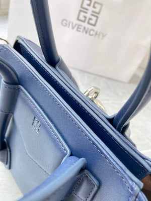 Givenchy BB50J0B00D Mini Antigona Lock Bag in Box Leather Blue - Default Title - View 11