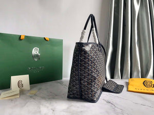 Goyard GMLTY01CL03P Saint Louis GM Bag Brown with Navy Blue - Default Title - View 2