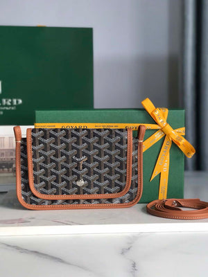 Goyard PLUMETPMLTY50CL50P Portefeuille Plumet Pocket Wallet Black& Brown - Default Title - View 1