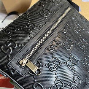 Gucci 406410 GG embossed small messenger bag Black - Default Title - View 5