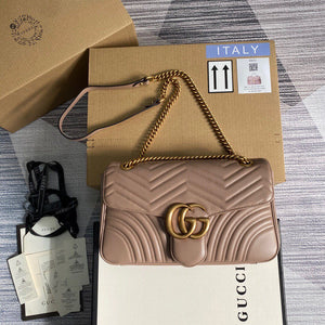 Gucci 443496 GG Marmont Medium Matelass¨¦ Shoulder Bag Light Pink - luxibagsmall