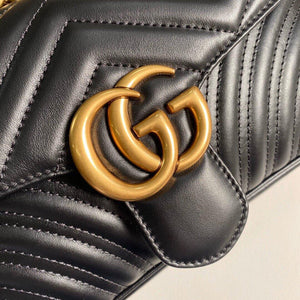 Gucci 443497 GG Marmont Matelass¨¦ Shoulder Bag Black - luxibagsmall