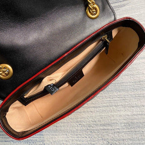 Gucci 443497 GG Marmont Matelass¨¦ Shoulder Bag Black Yellow - luxibagsmall