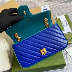 Gucci 443497 GG Marmont Small Shoulder Bag Blue Green - Default Title - View 8