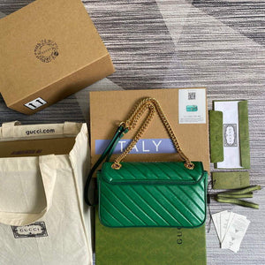 Gucci 443497 GG Marmont Small Shoulder Bag Green - Default Title - View 3