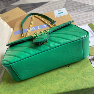 Gucci 443497 GG Marmont Small Shoulder Bag Green - Default Title - View 7