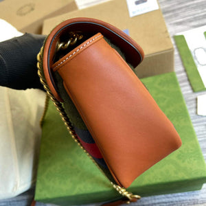 Gucci 443497 GG Marmont Small Shoulder Bag Green Brown - Default Title - View 3