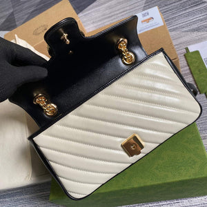 Gucci 443497 GG Marmont Small Shoulder Bag Yellow White - Default Title - View 8