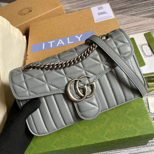 Gucci 443497 GG Marmont Small Shoulder Bag Gray - Default Title - View 6