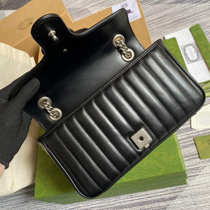 Gucci 443497 GG Marmont Small Shoulder Bag Black - Default Title - View 8