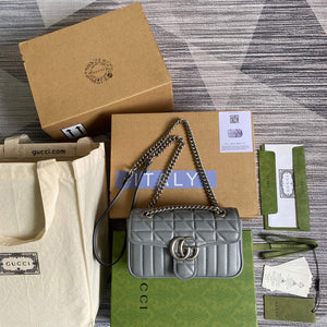 Gucci 446744 GG Marmont Mini Shoulder Bag Grey - Default Title - View 2