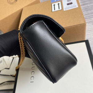 Gucci 446744 GG Marmont Matelass¨¦ Mini Bag Black - luxibagsmall