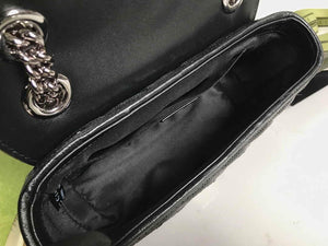 Gucci 446744 GG Marmont Mini Shoulder Sequin Bag Black - luxibagsmall