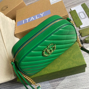 Gucci 447632 GG Marmont Small Shoulder Bag Green - Default Title - View 7