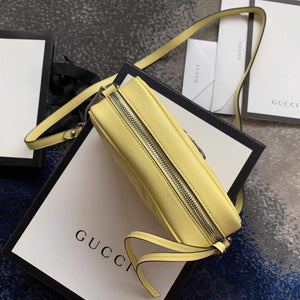 Gucci 448065 GG Marmont Matelass¨¦ Mini Bag Yellow - luxibagsmall