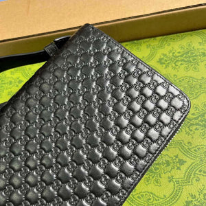 Gucci 449246 Gucci Sima Leather Zip Around Case Black - Default Title - View 7