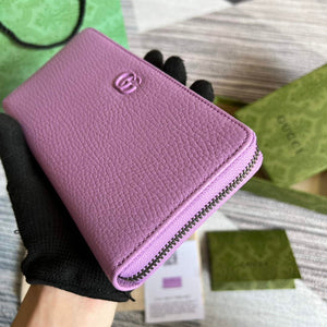 Gucci 456117 GG Marmont Leather Zip Around Wallet Light purle - Default Title - View 5