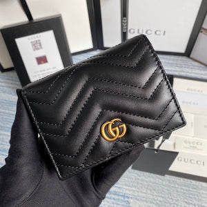 Gucci 466492 GG Marmont card case wallet in Black - Default Title - View 1