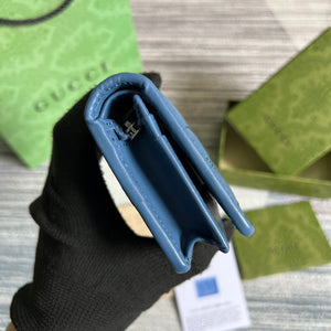 Gucci 466492 GG Marmont card case wallet in Blue - Default Title - View 3