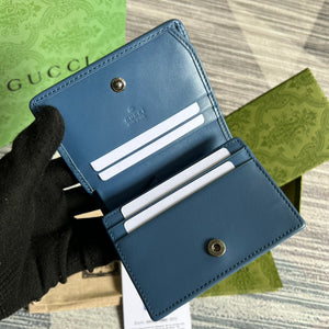 Gucci 466492 GG Marmont card case wallet in Blue - Default Title - View 7