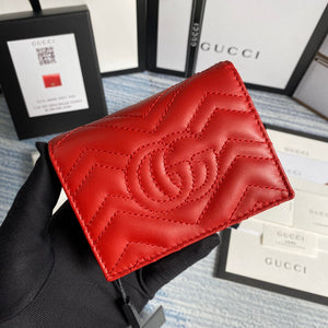 Gucci 466492 GG Marmont card case wallet in Red - Default Title - View 2