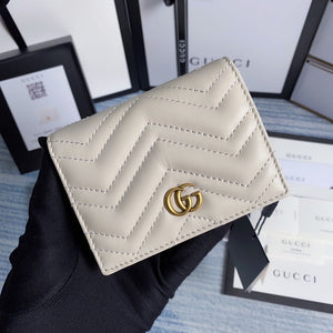 Gucci 466492 GG Marmont card case wallet in White - Default Title - View 1