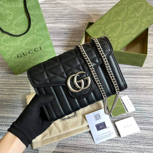 Gucci 474575 GG Marmont mini bag Black - Default Title - View 1