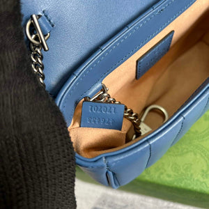 Gucci 476433 GG Marmont Super Mini Bag Blue - Default Title - View 9