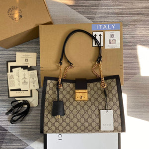 Gucci 479197 Padlock Medium GG Shoulder Bag Black - Default Title - View 1