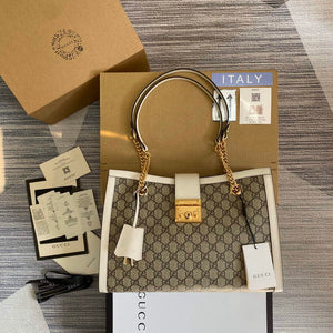 Gucci 479197 Padlock Medium GG Shoulder Bag White - Default Title - View 1