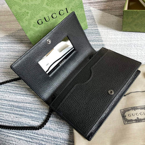 Gucci 497985 GG Marmont Leather Mini Chain Bag Black - Default Title - View 6