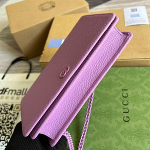 Gucci 497985 GG Marmont Leather Mini Chain Bag Light purple - Default Title - View 8
