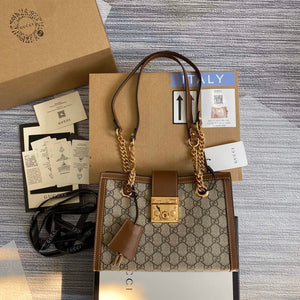 Gucci 498156 Padlock GG Small Shoulder Bag Brown - Default Title - View 1