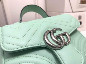 Gucci a€?47260 GG Marmont Mini Top Handle Bag Green - luxibagsmall