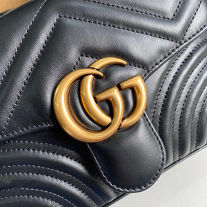 Gucci a€?47260 GG Marmont Mini Top Handle Bag Black - luxibagsmall