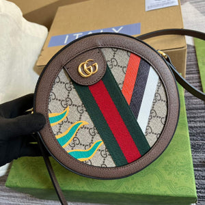Gucci 574978 Round shoulder bag with Double G Beige Brown - Default Title - View 4
