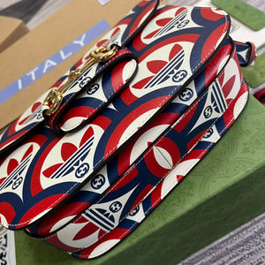 Gucci adidas x Gucci Horsebit 1955 shoulder bag 602204 blue and red leather - Default Title - View 6