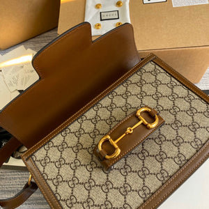 Gucci Horsebit 1955 shoulder bag 602204 Beige with brown leather - Default Title - View 3