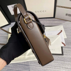 Gucci 625615 Gucci Horsebit 1955 Mini Bag Brown - luxibagsmall