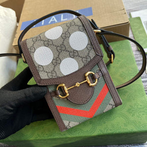 Gucci 625615 Gucci Horsebit 1955 Mini Bag Grey Brown - Default Title - View 3