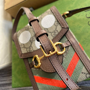 Gucci 625615 Gucci Horsebit 1955 Mini Bag Grey Brown - Default Title - View 6