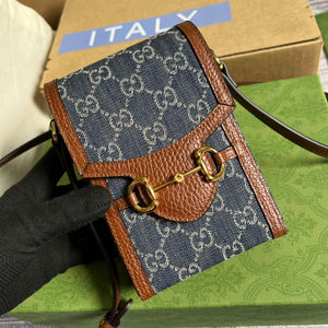Gucci 625615 Gucci Horsebit 1955 Mini Bag Navy blue Brown - Default Title - View 4
